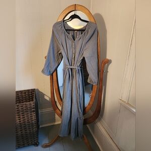 Stormy Teal Cotton Gauze Dress